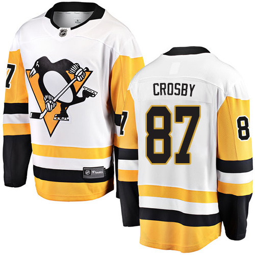 Herren Pittsburgh Penguins Eishockey Trikot Sidney Crosby #87 Breakaway Weiß Fanatics Branded Auswärts